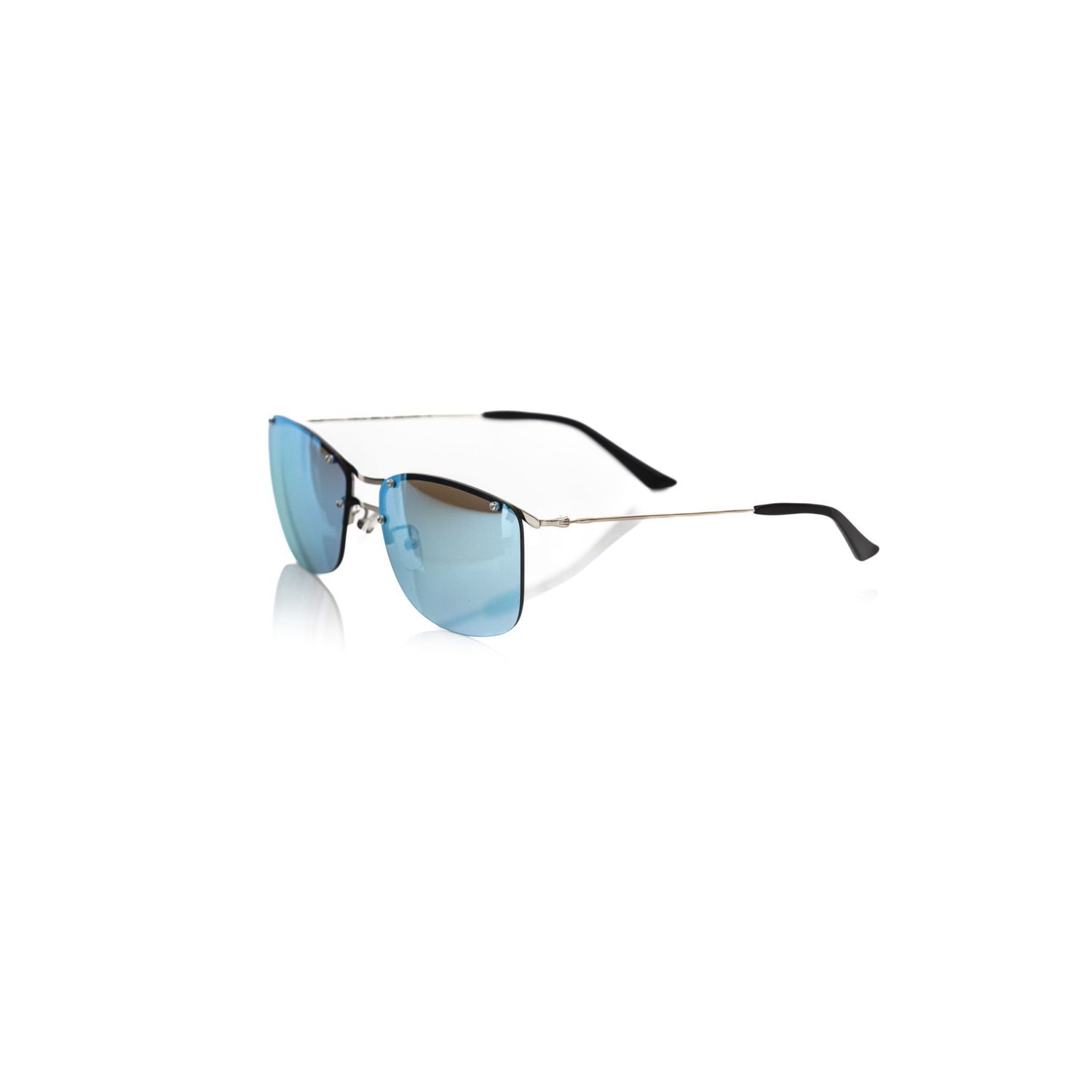 Frankie Morello Silver Metallic Men Sunglasses