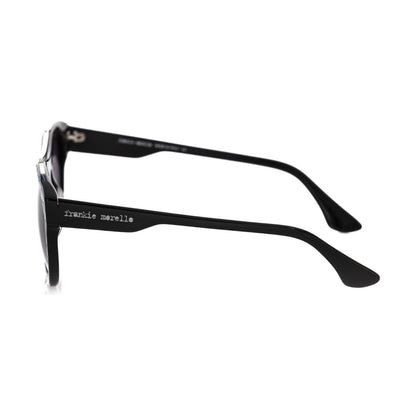 Frankie Morello Black Acetate Men Sunglasses
