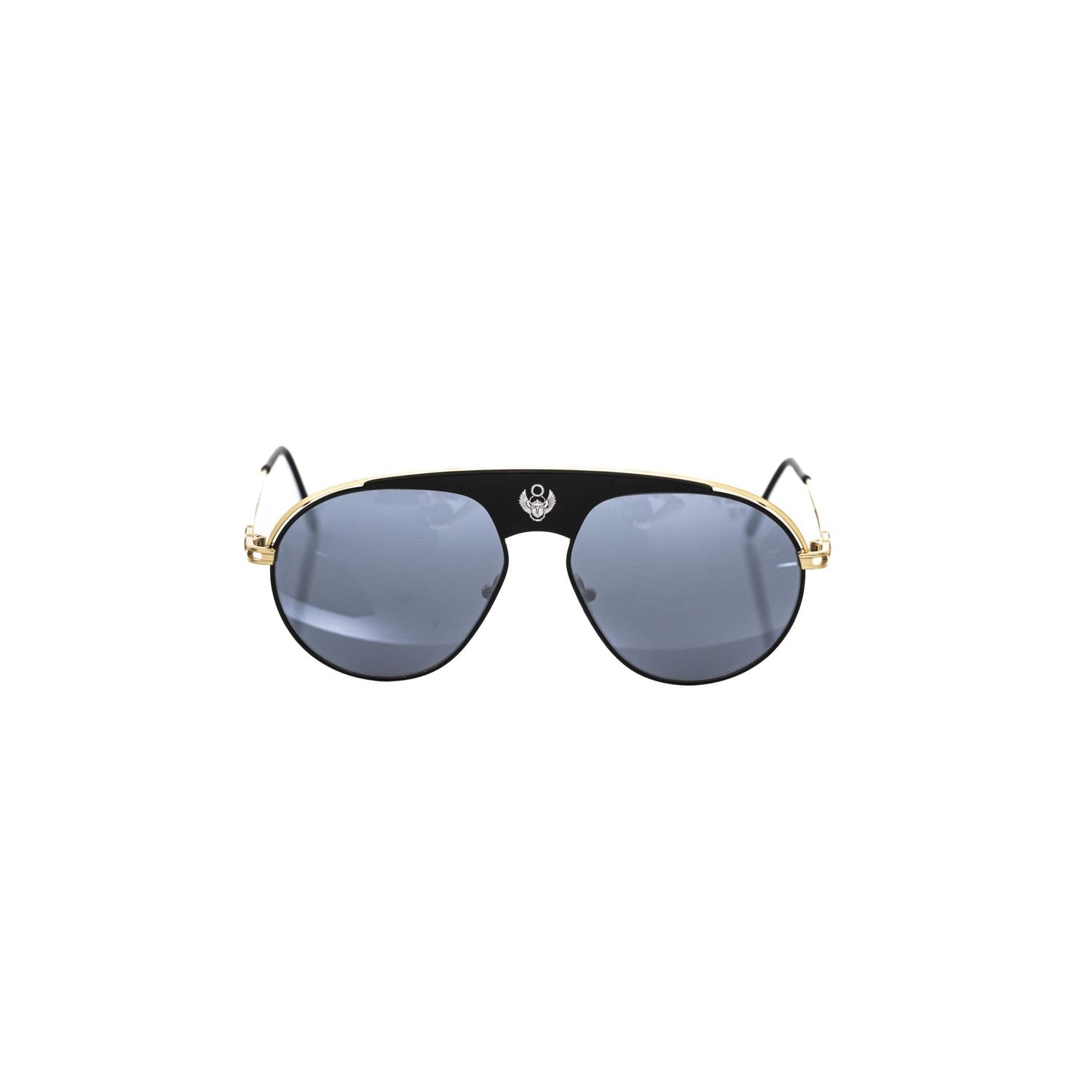 Frankie Morello Black Metallic Men's Sunglass Shield