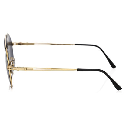 Frankie Morello Black Metallic Men's Sunglass Shield