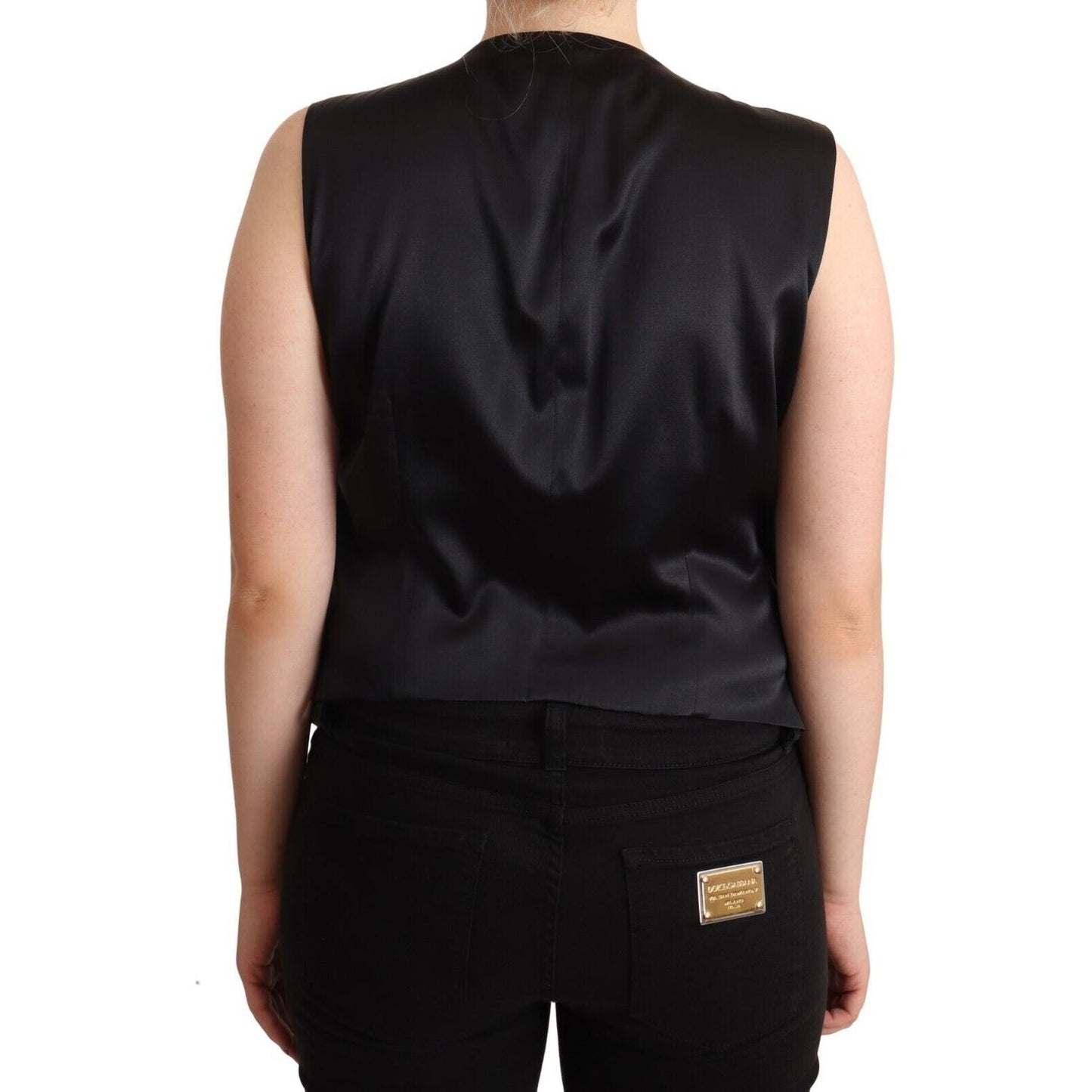 Dolce & Gabbana Chic Buttoned Black Waistcoat WOMAN TOPS AND SHIRTS Dolce & Gabbana