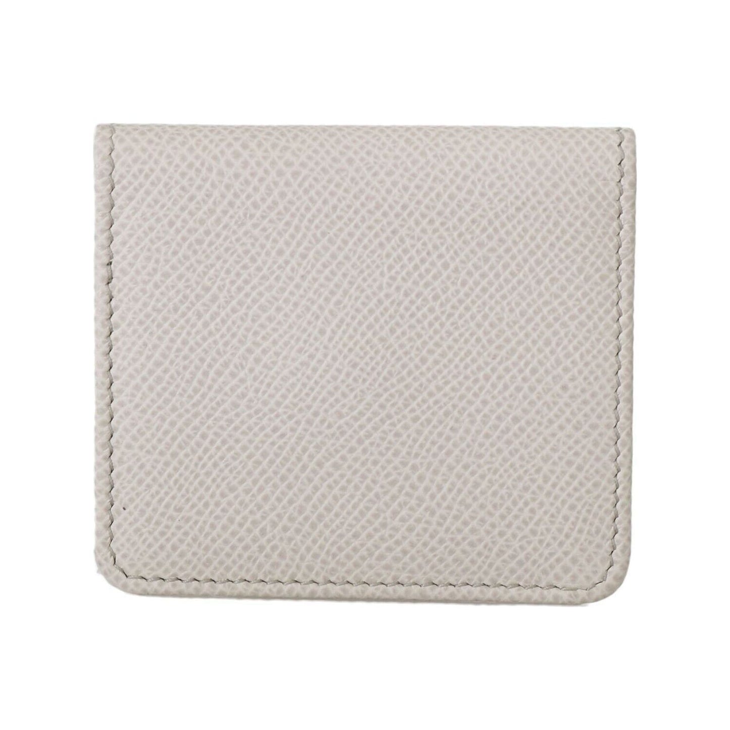 Dolce & Gabbana White Dauphine Leather Holder Pocket Wallet Condom Case