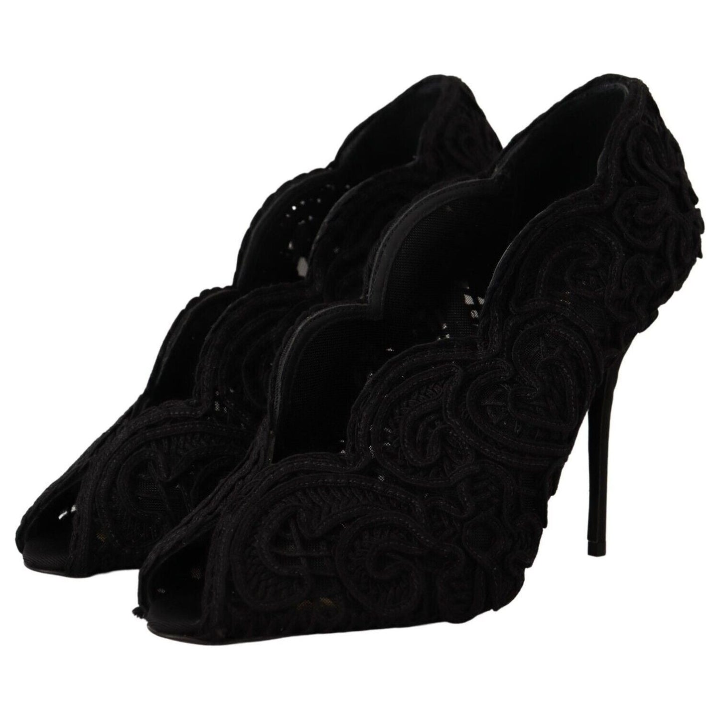 Dolce & Gabbana Elegant Black Lace Stiletto Heels Dolce & Gabbana