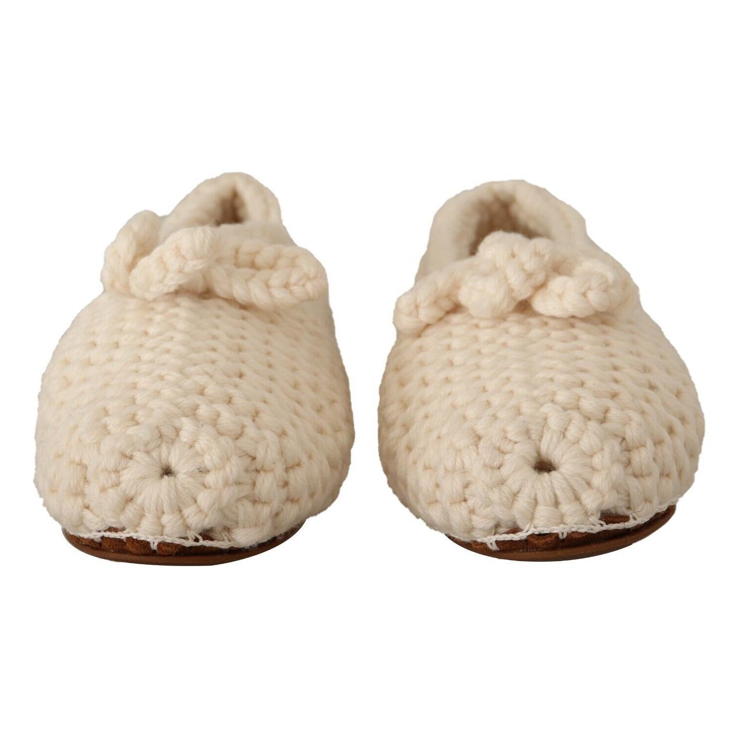 حذاء باليرينا من الصوف المحبوك الأنيق من دولتشي آند غابانا