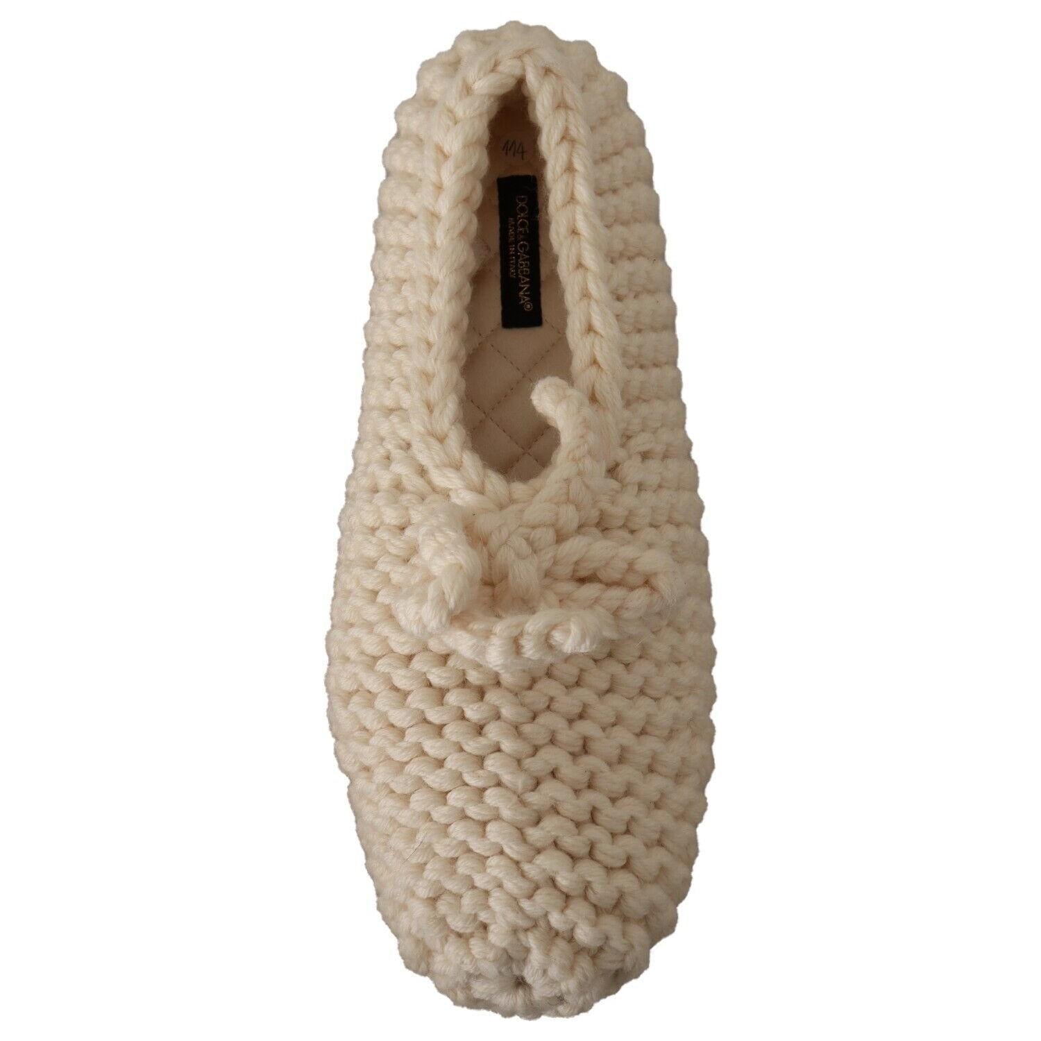 حذاء باليرينا من الصوف المحبوك الأنيق من دولتشي آند غابانا