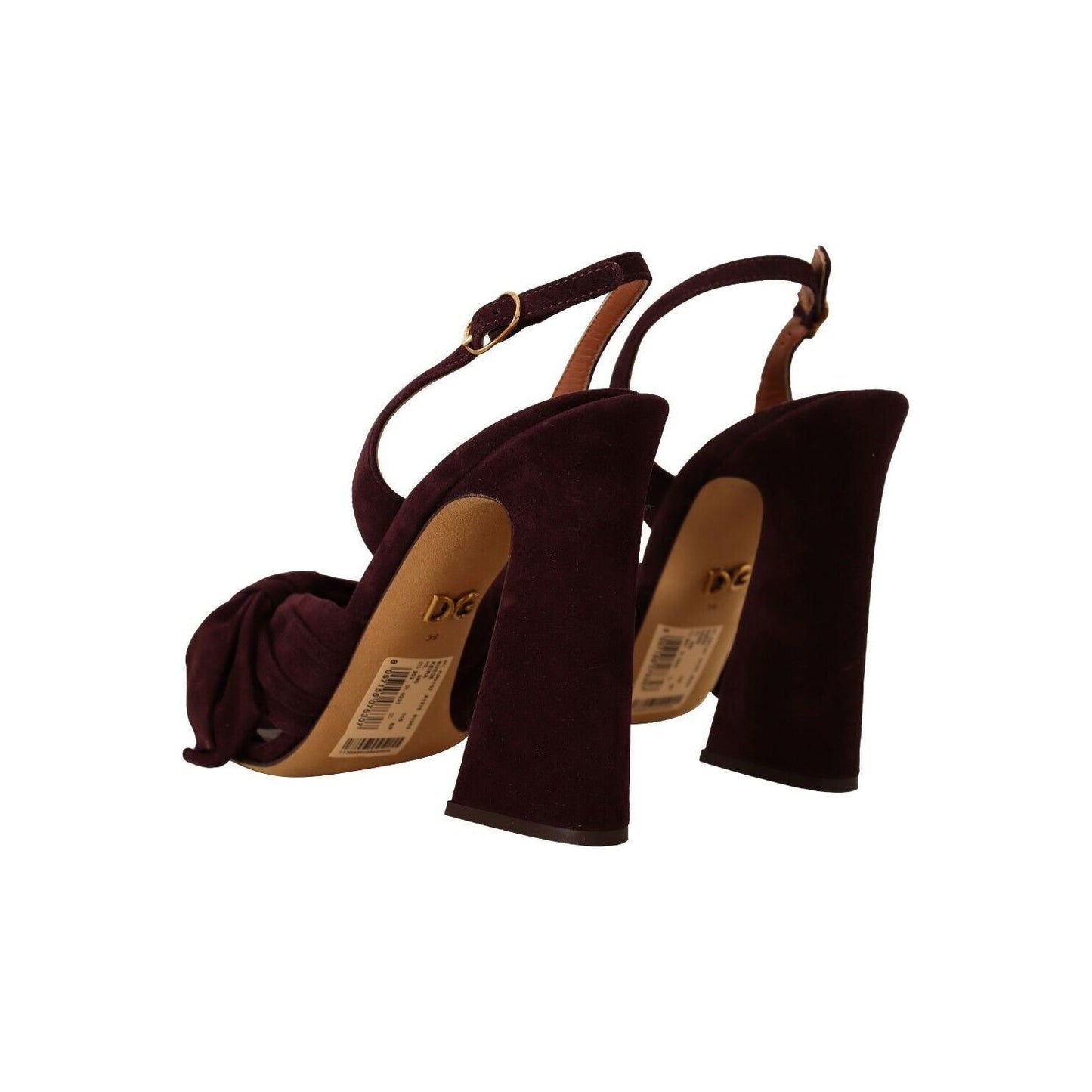 Dolce & Gabbana Elegant Purple Suede Heels Sandals Dolce & Gabbana