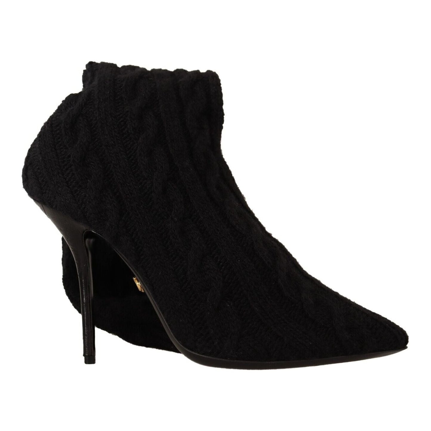 Dolce & Gabbana Black Stretch Socks Knee High Booties Shoes