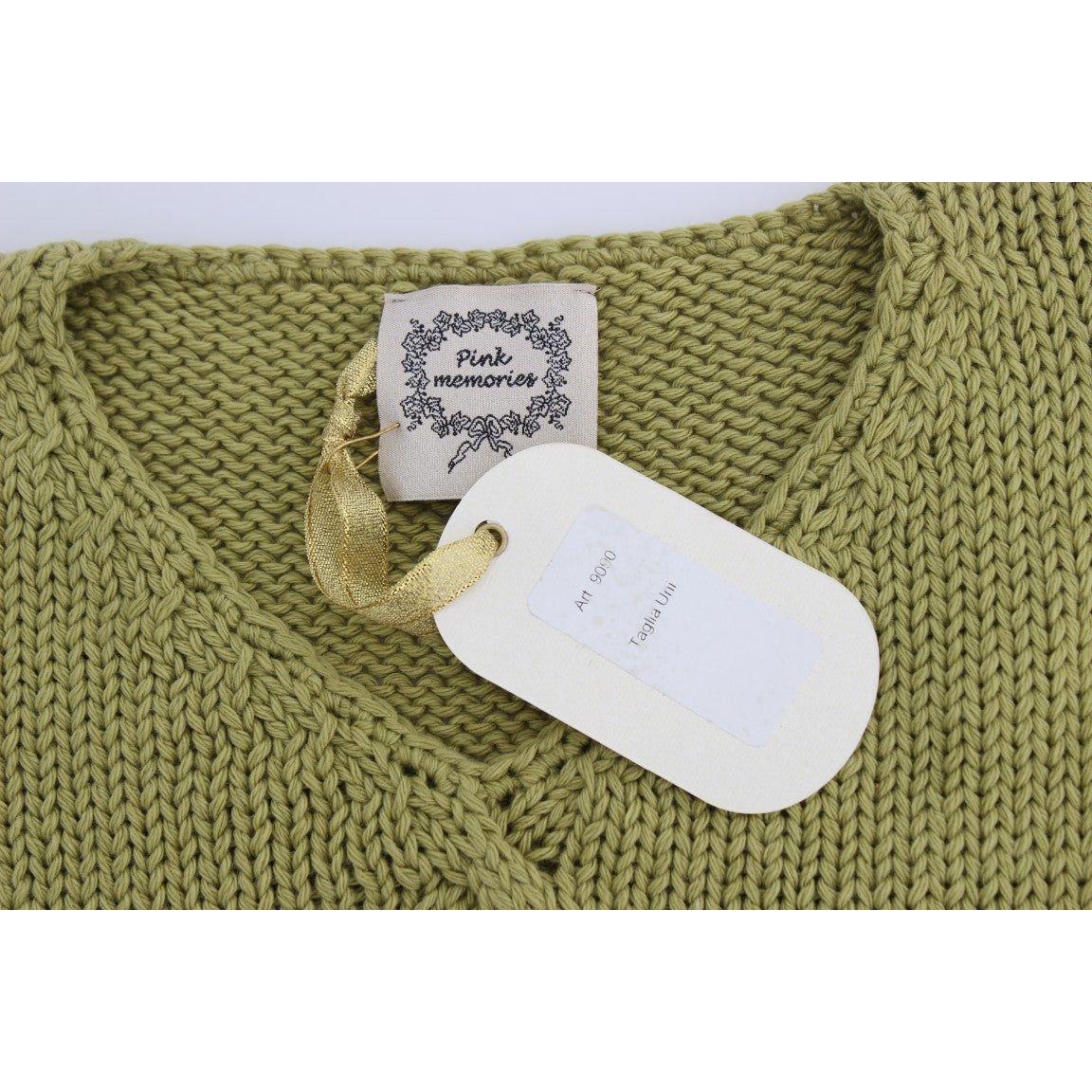 优雅绿色无袖背心毛衣