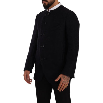 Dolce & Gabbana Gray Alpaca Button Down Men Coat Jacket