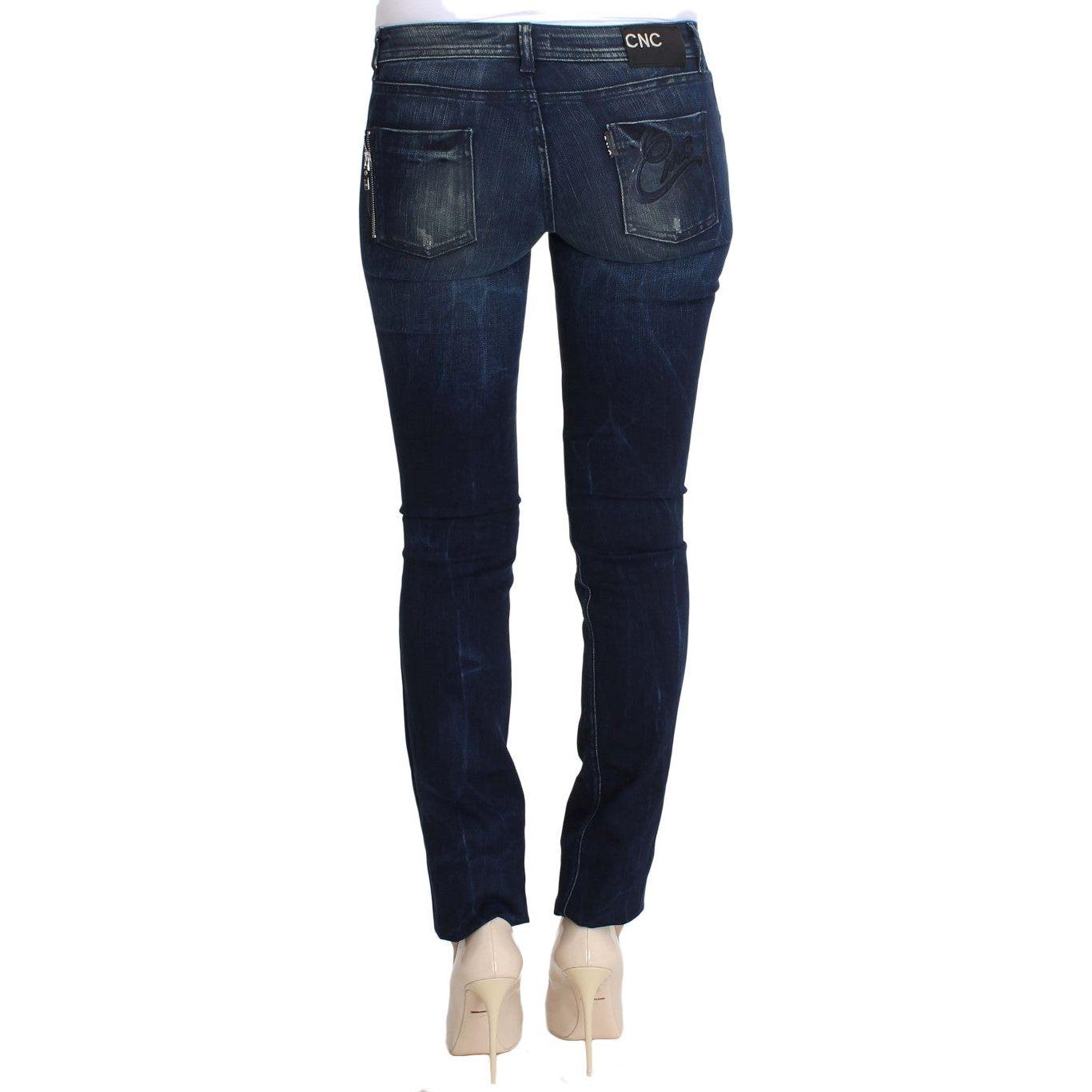 Costume National Blue Wash Cotton Slim Fit Skinny Jeans