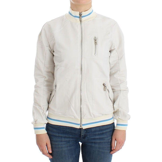 John Galliano Elegant White Zip Cardigan John Galliano