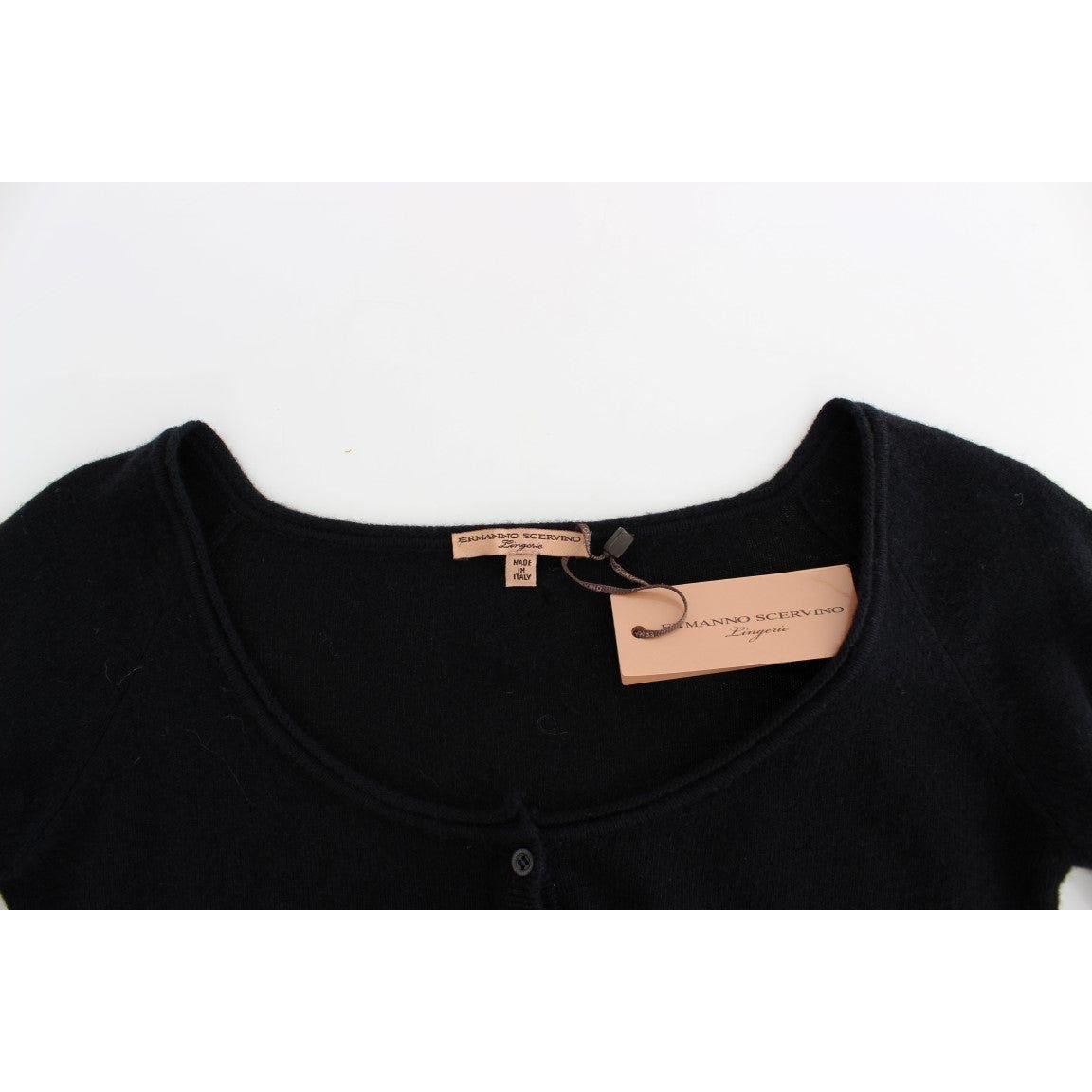 Ermanno Scervino Black Cashmere Cardigan Sweater
