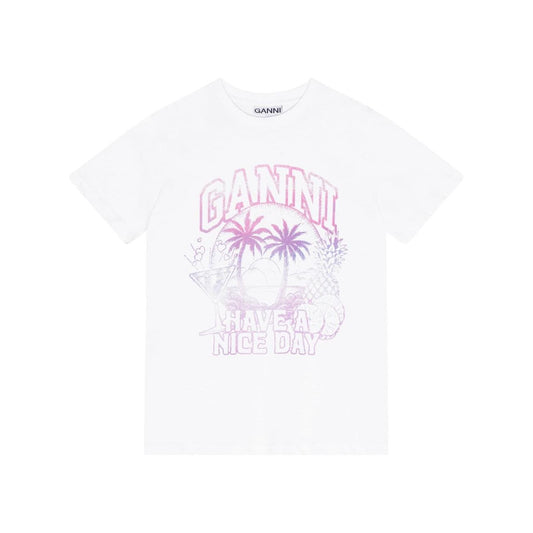 GANNI T-shirts and Polos White Topwear Ganni