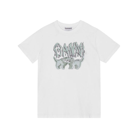 GANNI T-shirts and Polos White Topwear Ganni