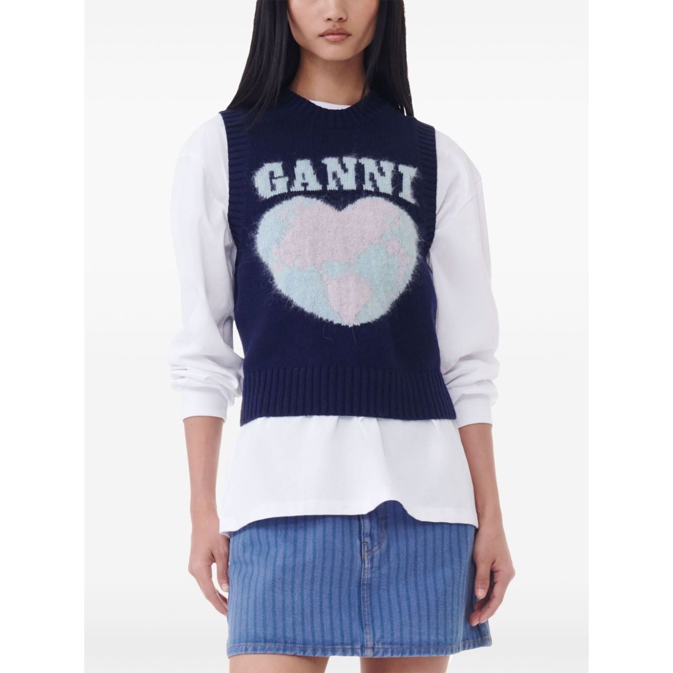 GANNI Sweaters Blue Topwear Ganni