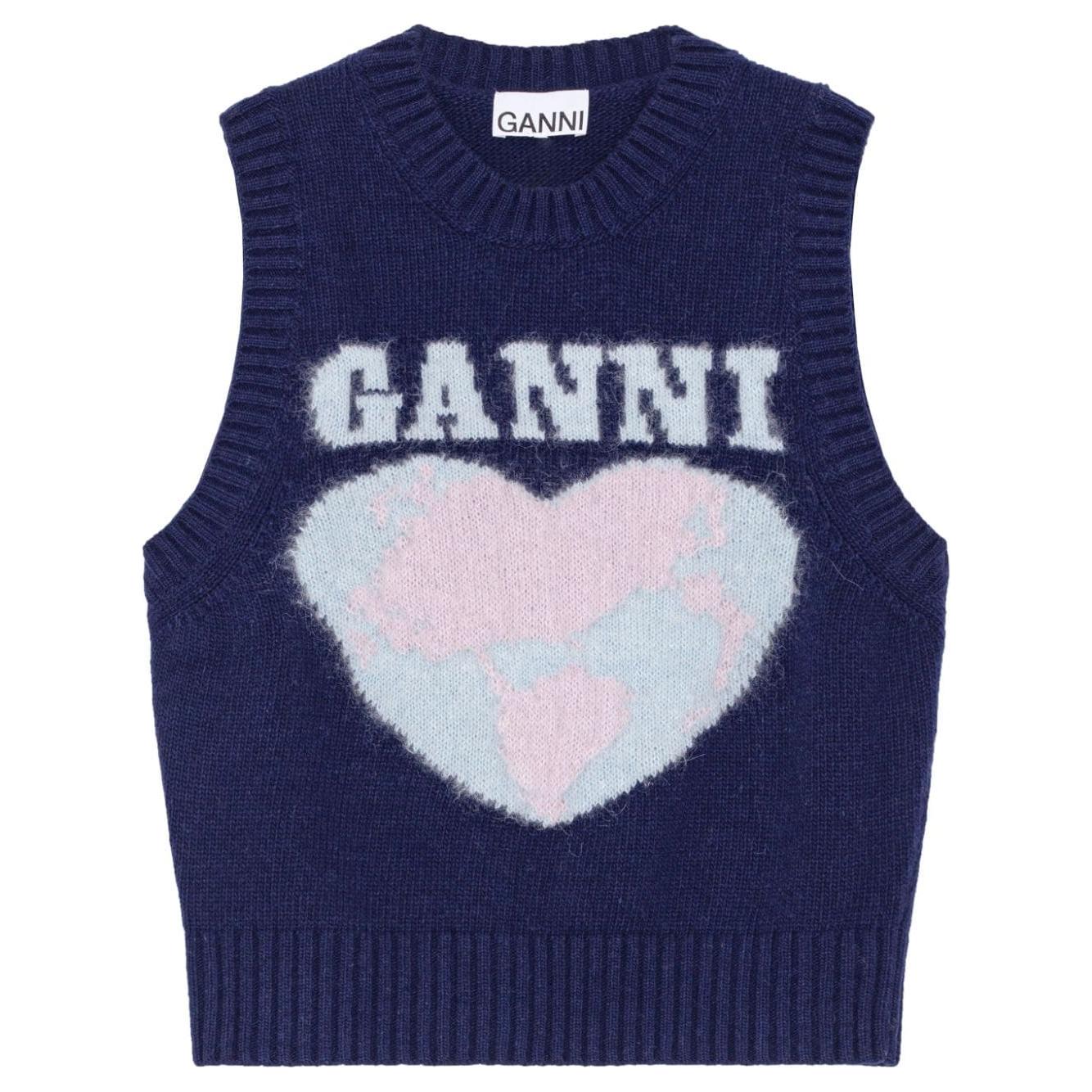 GANNI Sweaters Blue Topwear Ganni