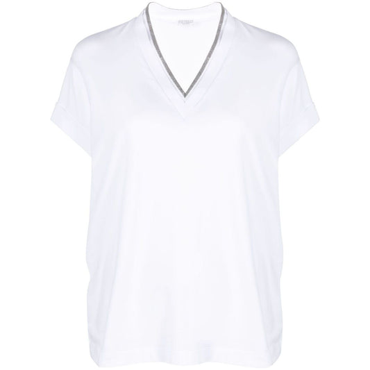 Brunello Cucinelli T-shirts and Polos White Topwear Brunello Cucinelli