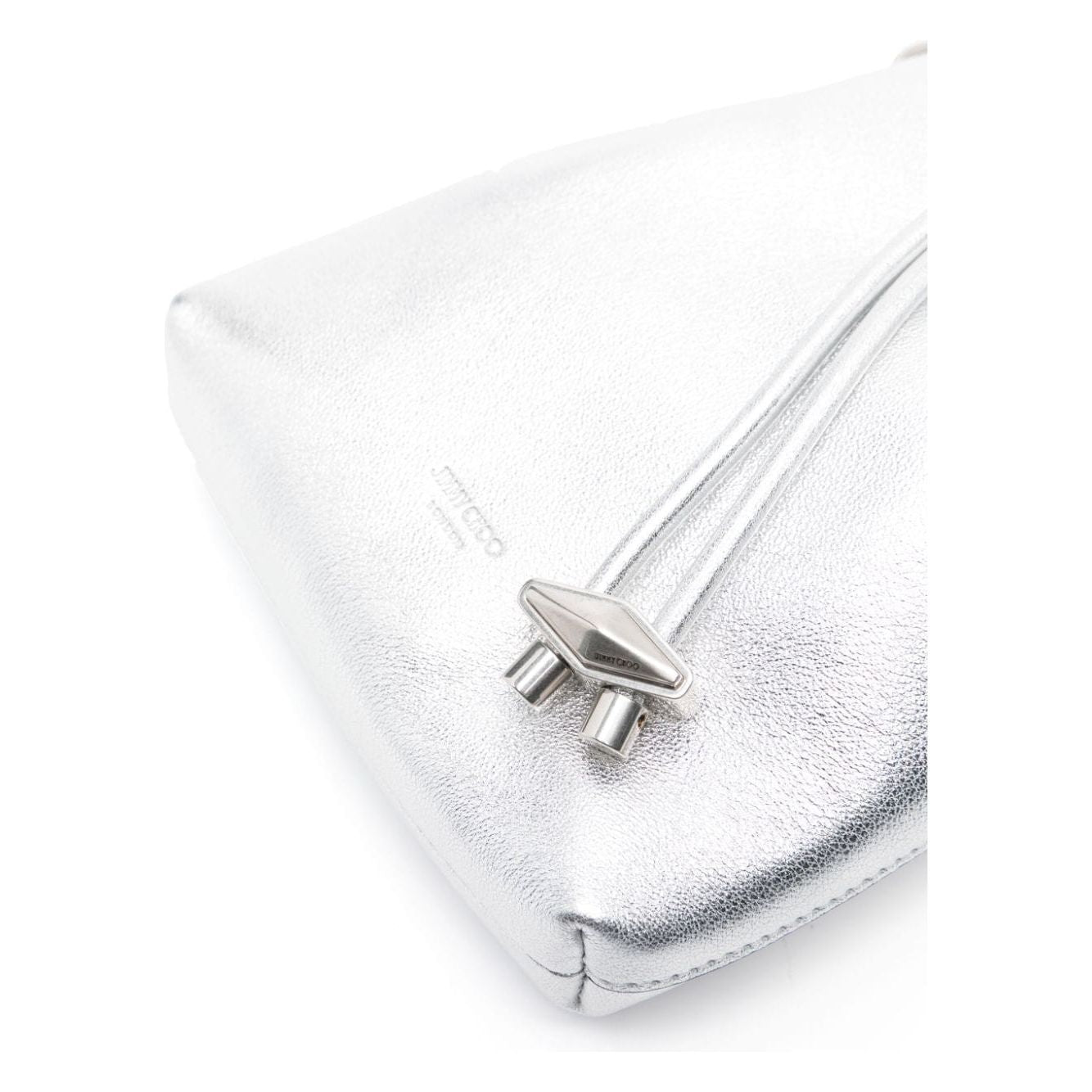 Jimmy Choo silver-tone leather metallic Bucket Bag Clutches Jimmy Choo