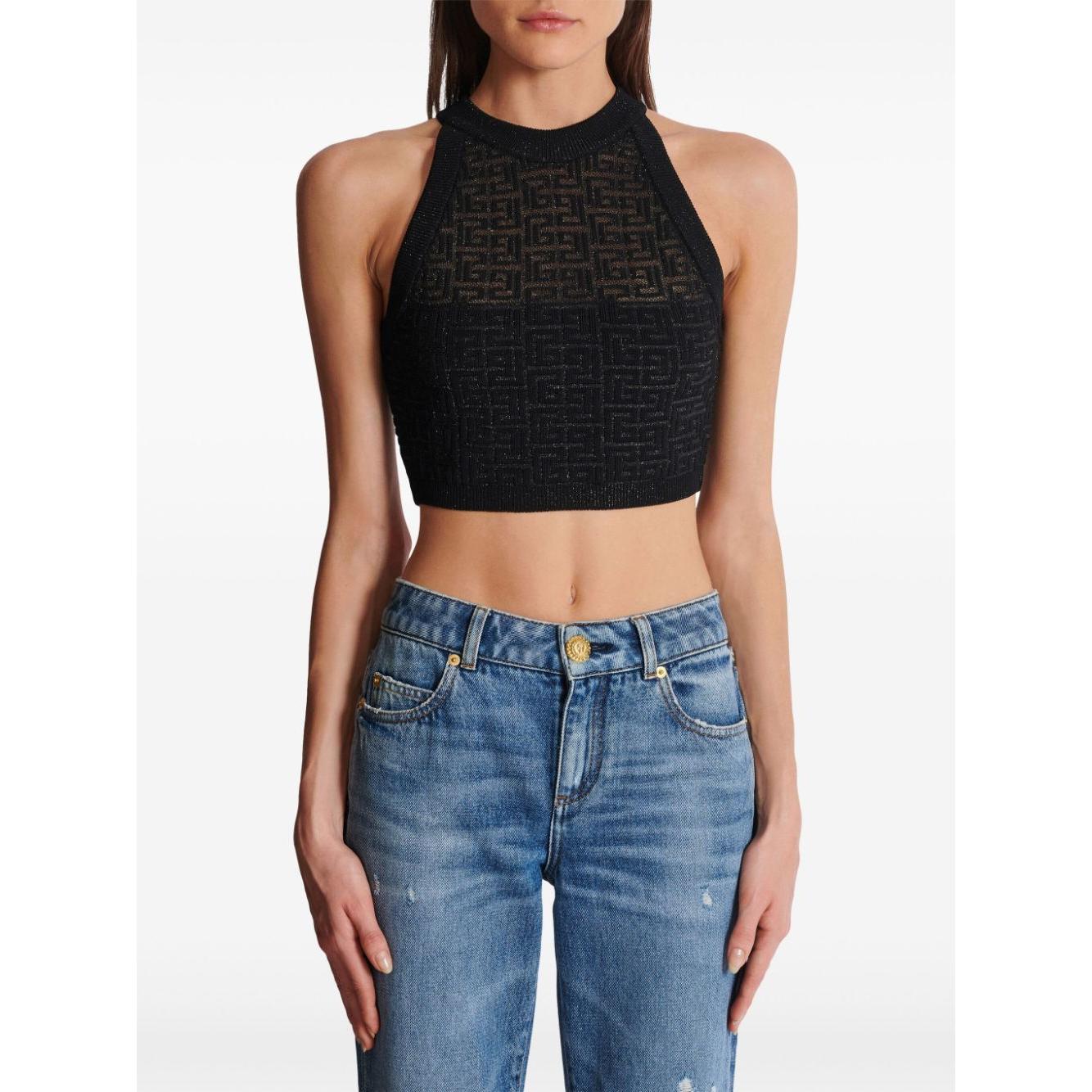 Balmain Top Black Topwear Balmain