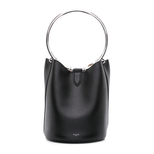 Alaia black calf leather smooth Bucket Bag Shoulder Alaia