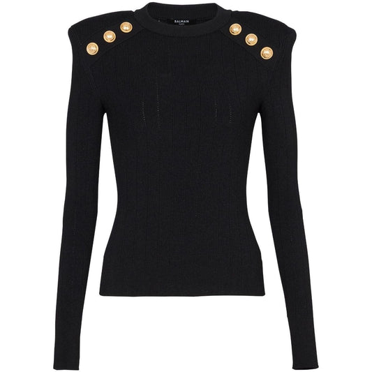 Balmain Sweaters Black Topwear Balmain