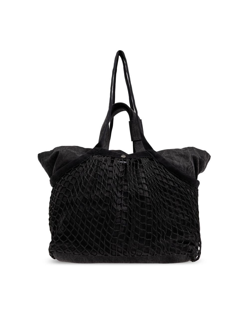 Balenciaga Black Cotton Canvas Fishnet Layer Tote Bag Shopper Balenciaga