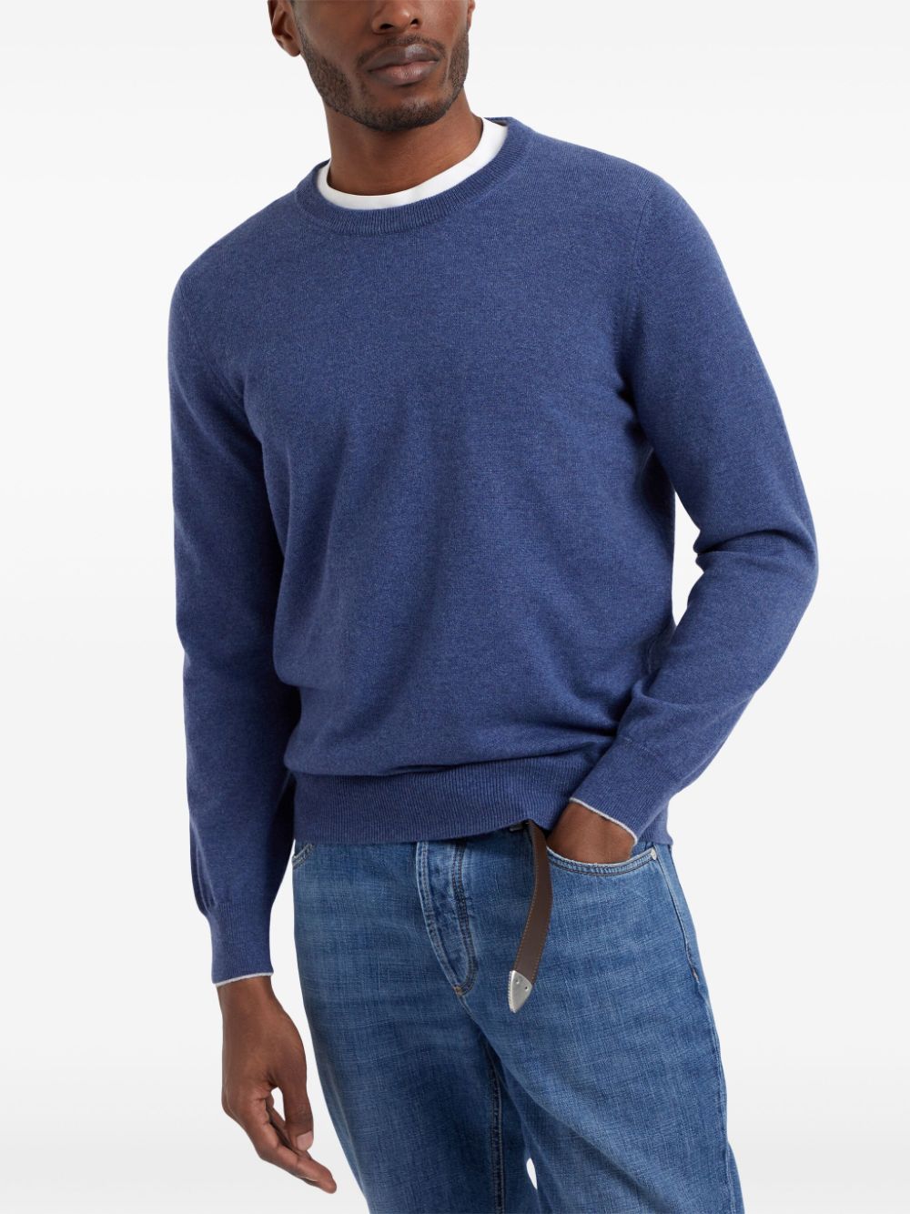 Brunello Cucinelli Sweaters Clear Blue Topwear Brunello Cucinelli