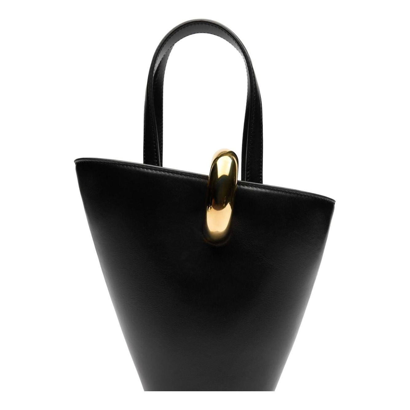 JACQUEMUS black leather Asymmetric Bag Handbag JACQUEMUS