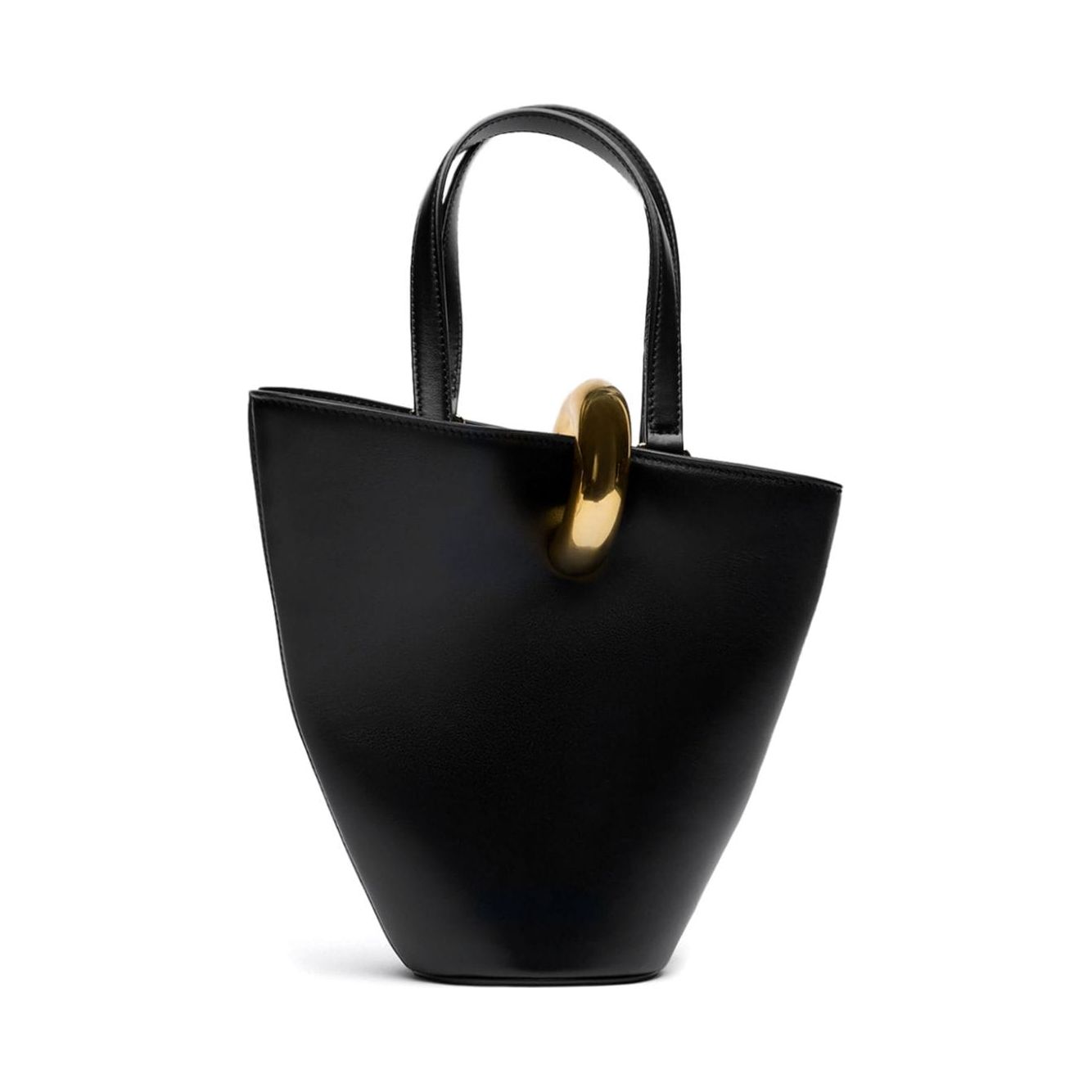 JACQUEMUS black leather Asymmetric Bag Handbag JACQUEMUS