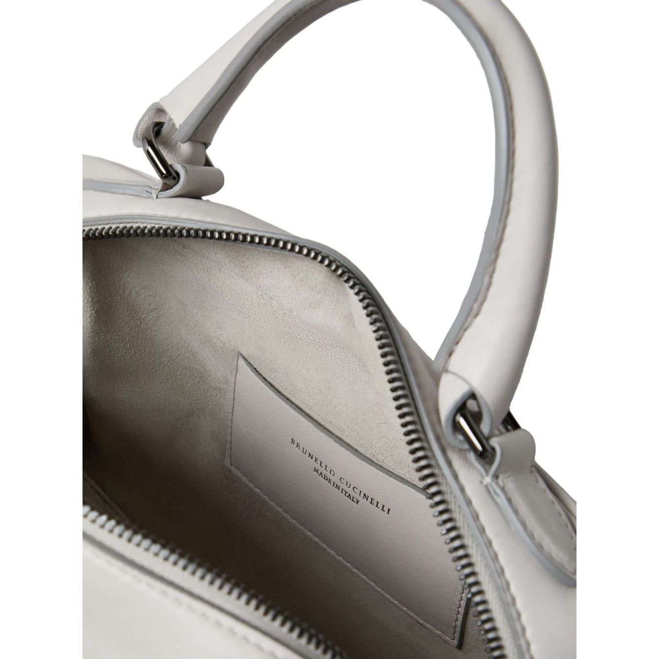 Brunello Cucinelli leather smooth grain handbag Light Grey Handbag Brunello Cucinelli