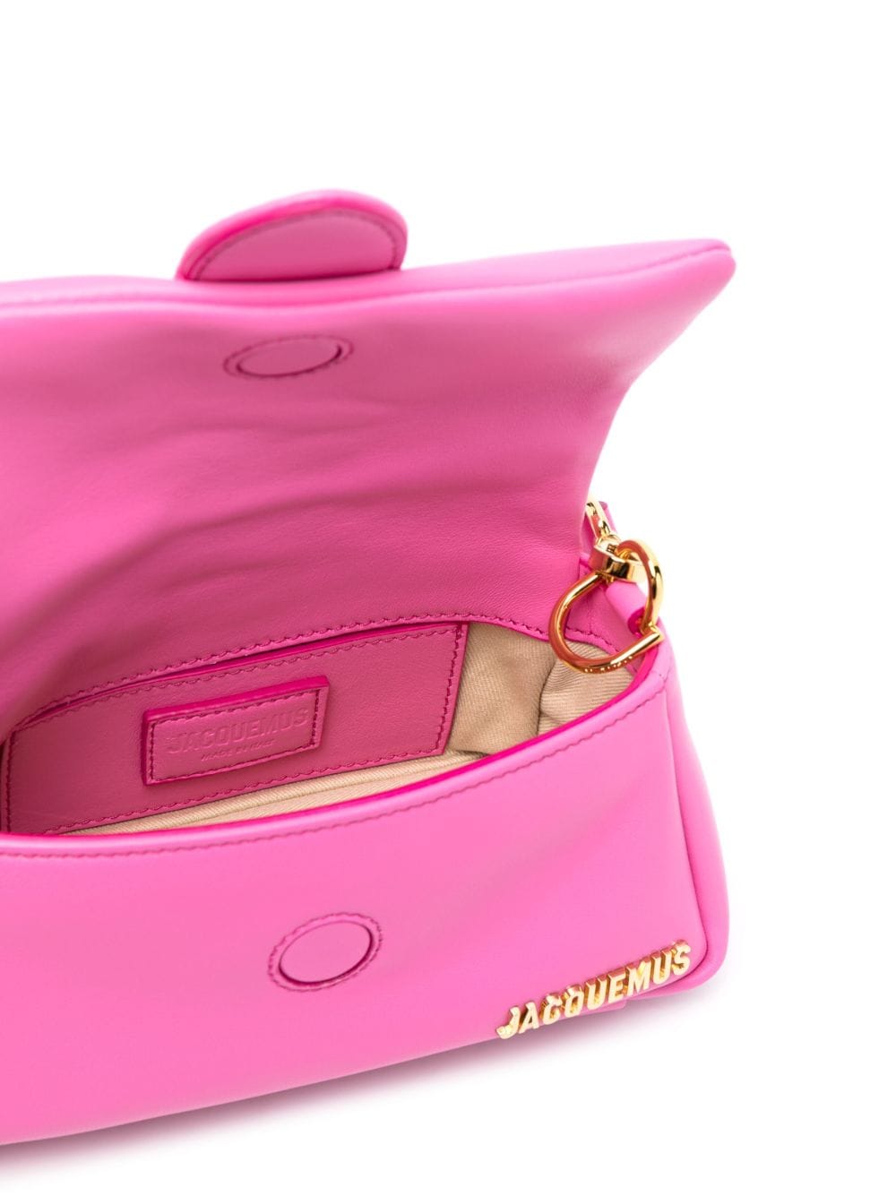 JACQUEMUS fluorescent pink calf leather padded Bag Shoulder JACQUEMUS