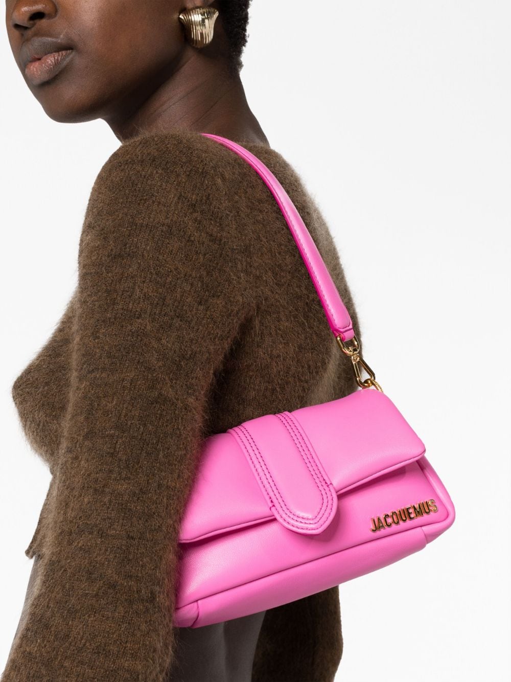 JACQUEMUS fluorescent pink calf leather padded Bag Shoulder JACQUEMUS