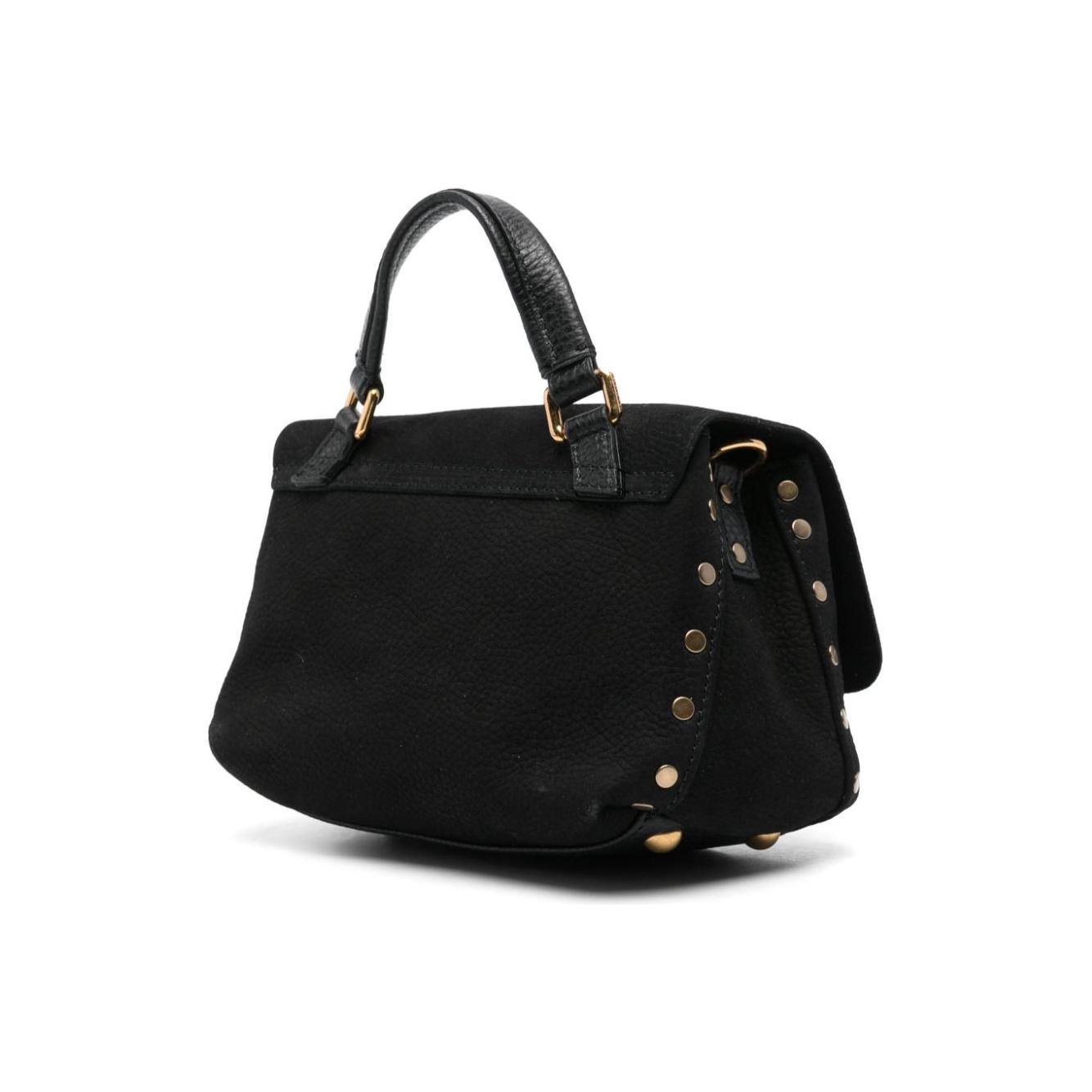 Zanellato Black Nubuck Leather Pebbled Tote Bag Handbag Zanellato