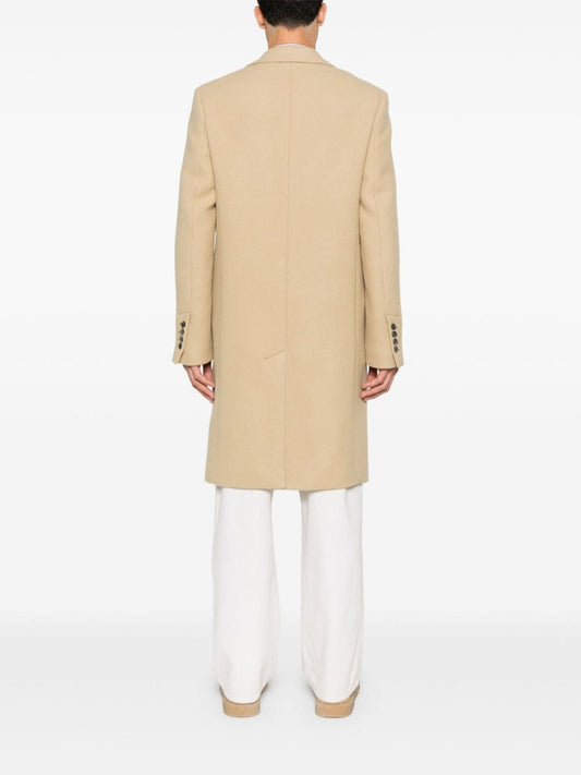 Ami Paris virgin wool men Coats Beige