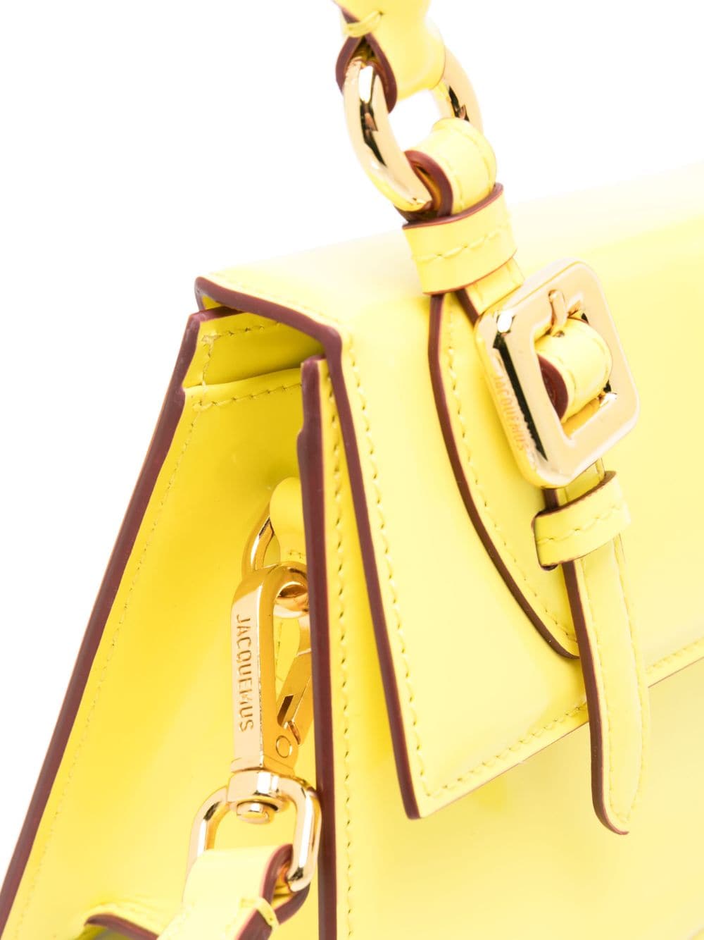 JACQUEMUS lemon yellow calf leather handbag Handbag JACQUEMUS