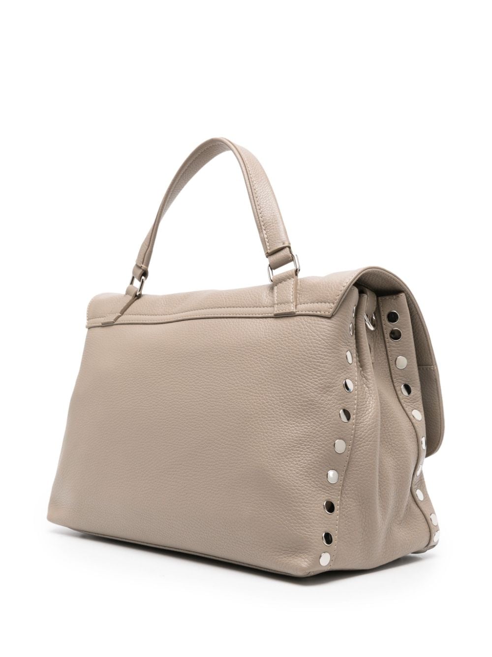 Zanellato grey calf leather grained texture Handbag