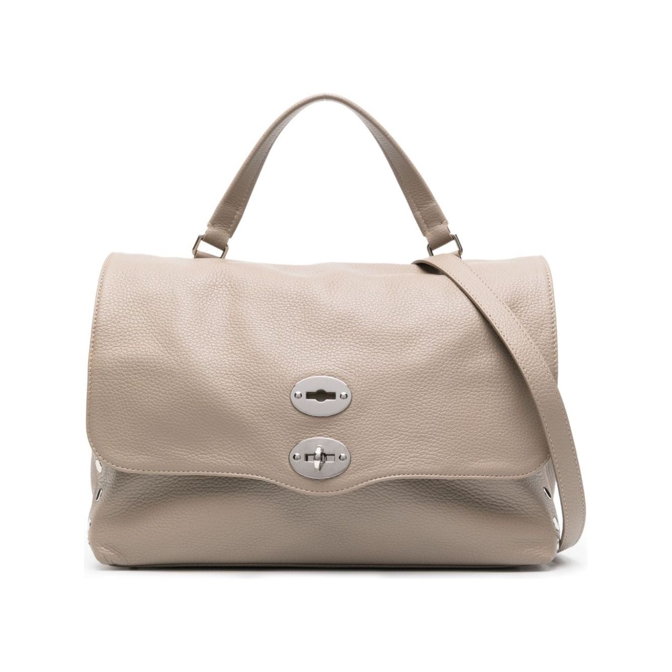 Zanellato grey calf leather grained texture Handbag