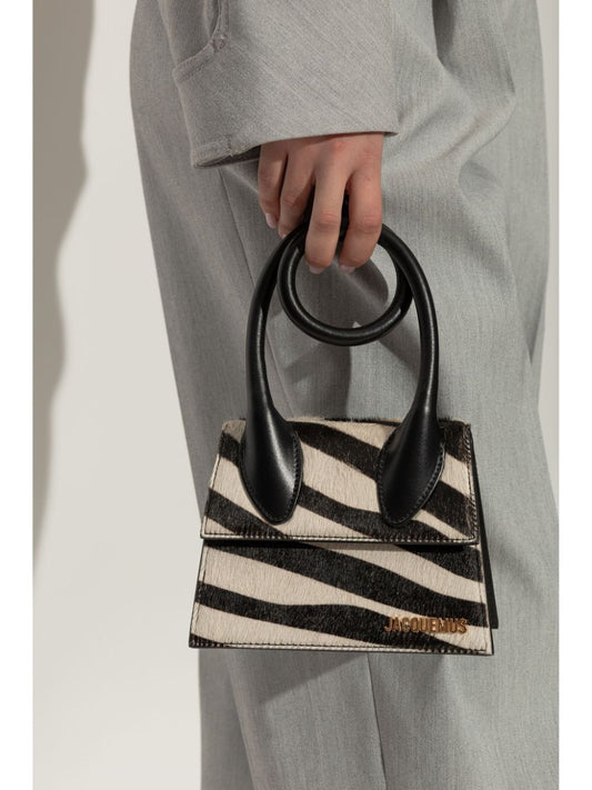 JACQUEMUS calf hair zebra print Bag Handbag JACQUEMUS