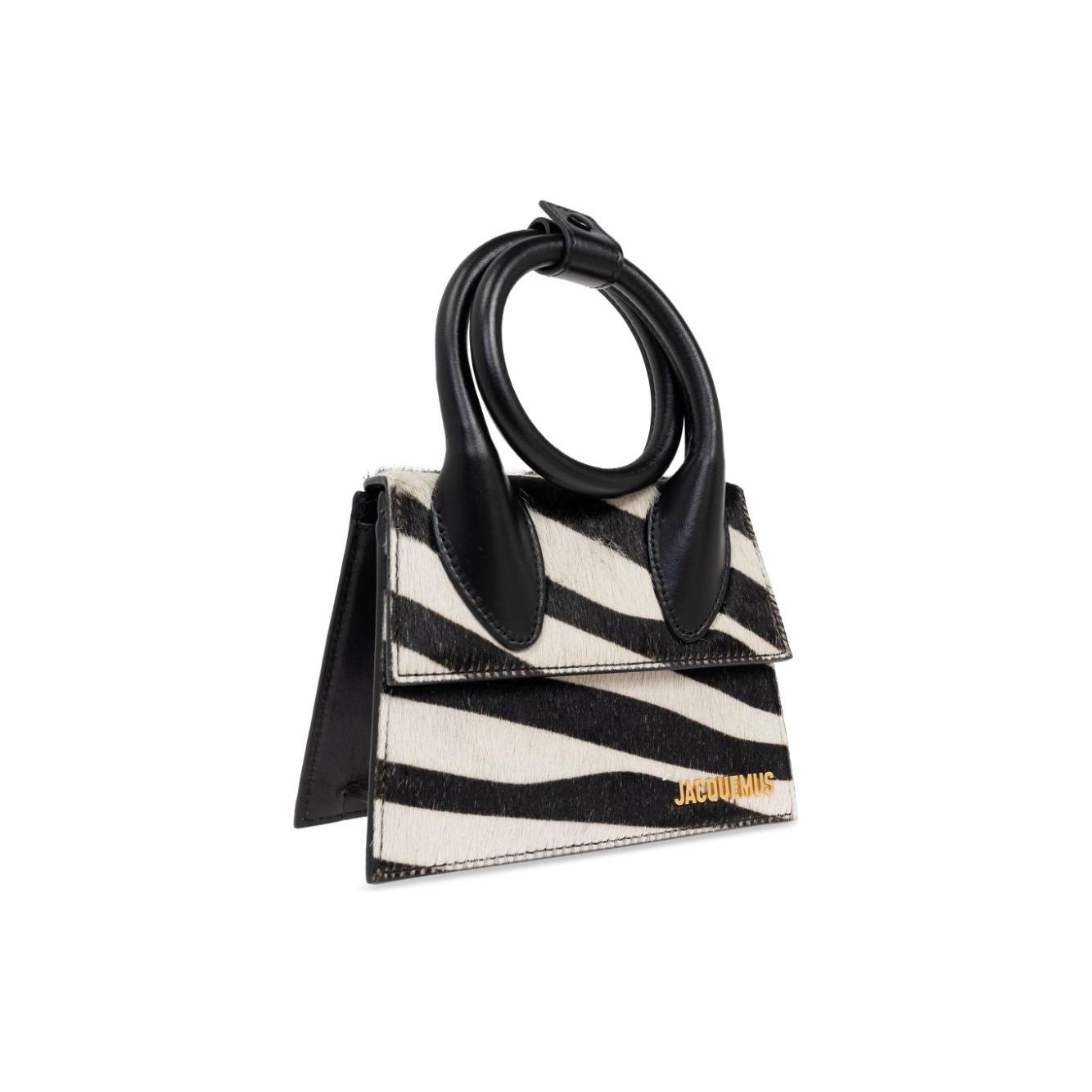 JACQUEMUS calf hair zebra print Bag Handbag JACQUEMUS