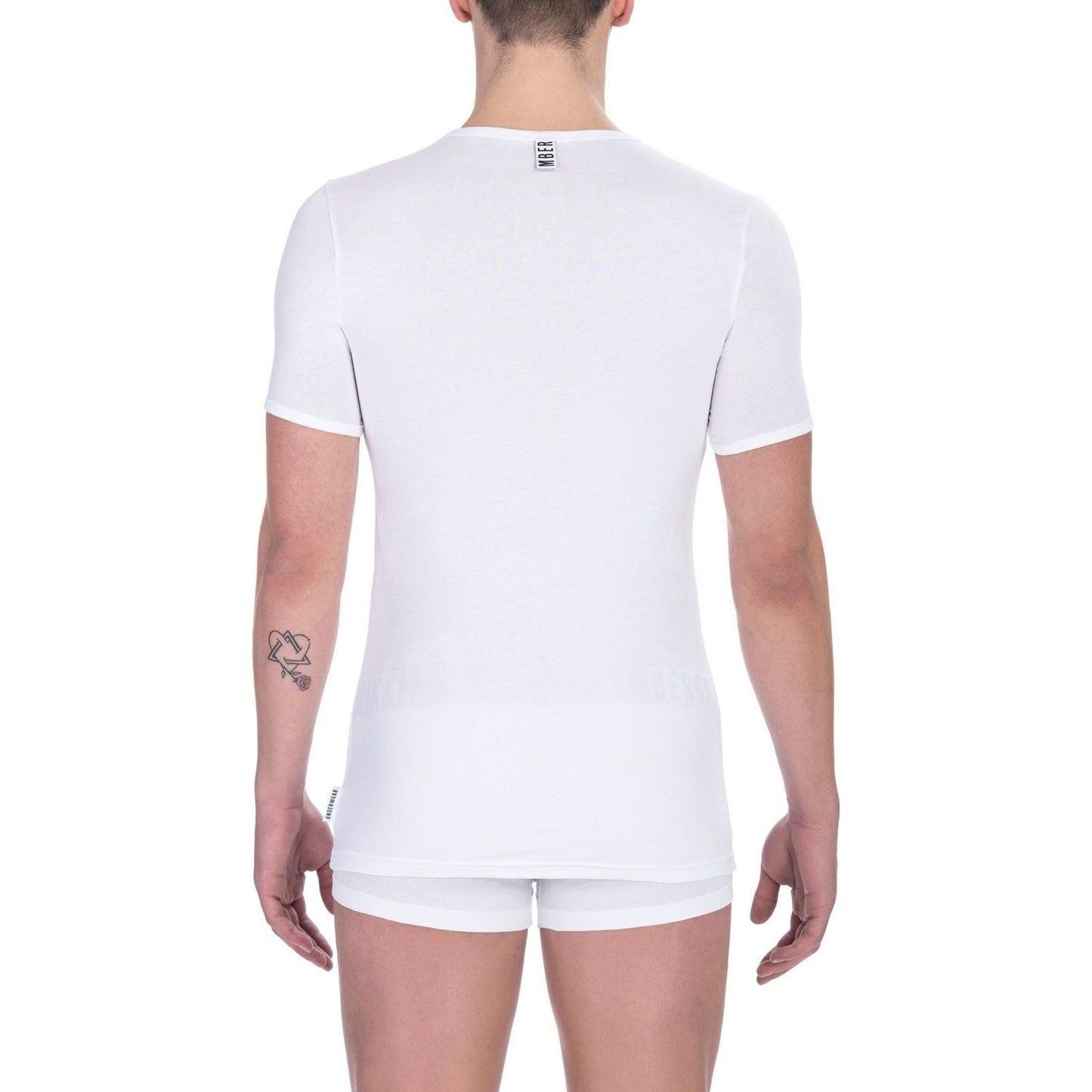 Bikkembergs White Cotton Men T-Shirt Bikkembergs