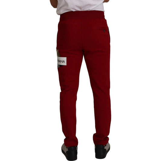 Dolce & Gabbana Elegant Red Jogging Pants with Drawstring Closure Dolce & Gabbana