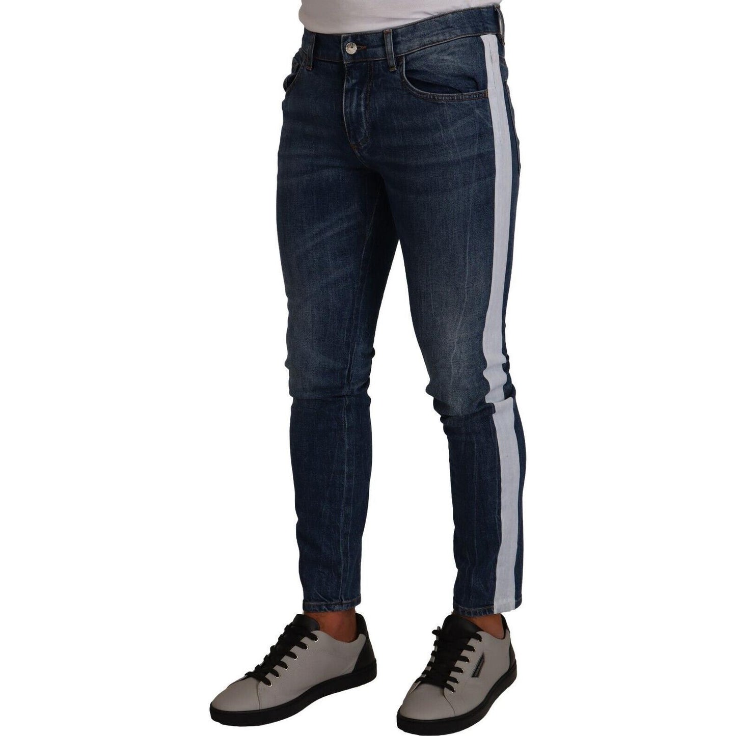 Dolce & Gabbana Slim Fit Blue Washed Denim Jeans Dolce & Gabbana