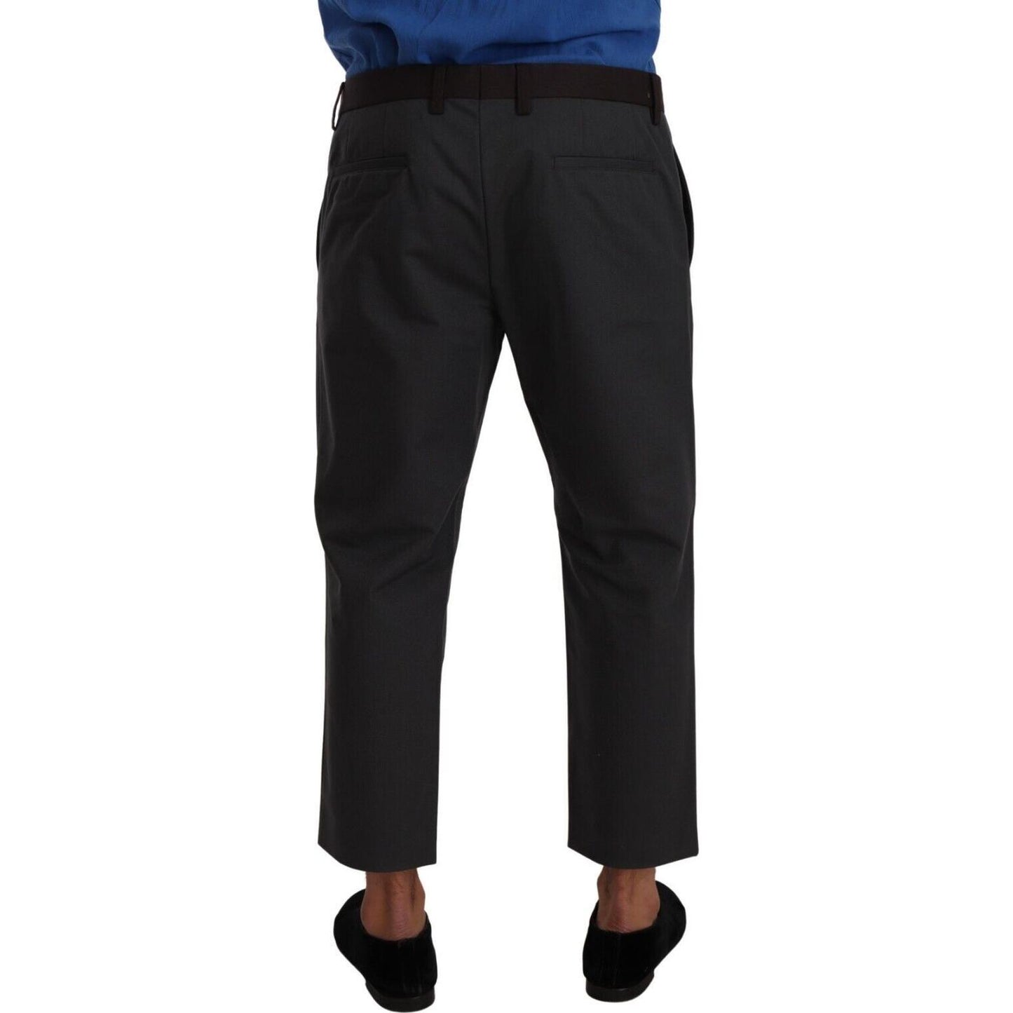 Dolce & Gabbana Gray Bordeaux Striped Cropped Trouser Pants