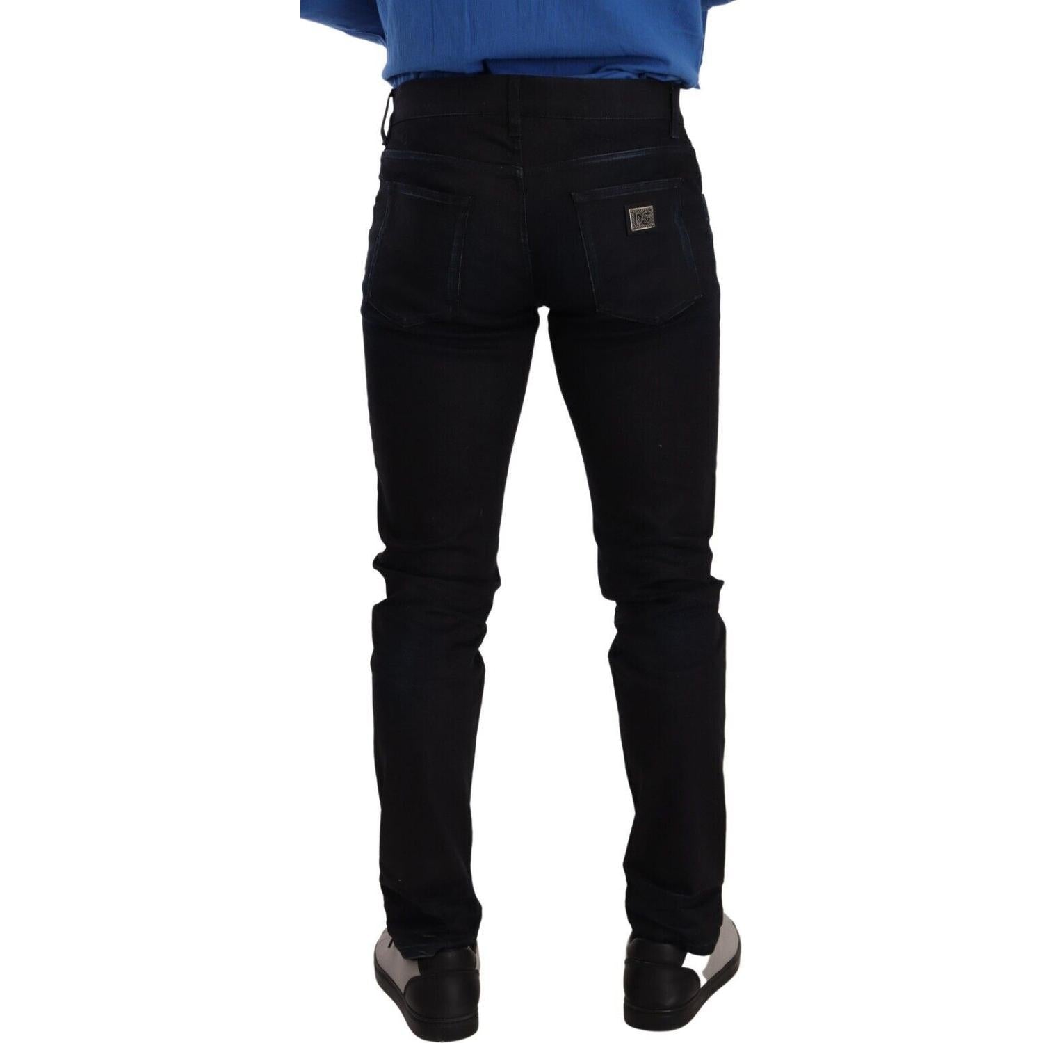 Dolce & Gabbana Blue Cotton Stretch Skinny Denim Trouser Jeans