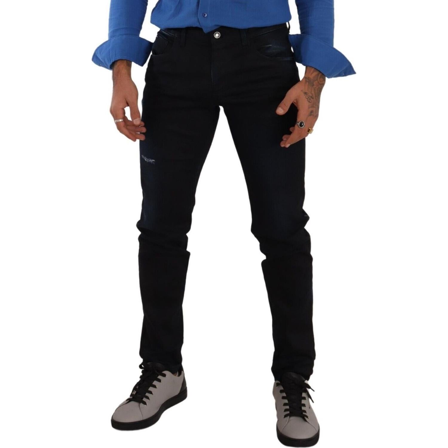 Dolce & Gabbana Blue Cotton Stretch Skinny Denim Trouser Jeans