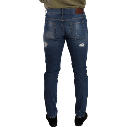 Dolce & Gabbana Blue Wash Cotton Stretch Slim Fit Denim Jeans