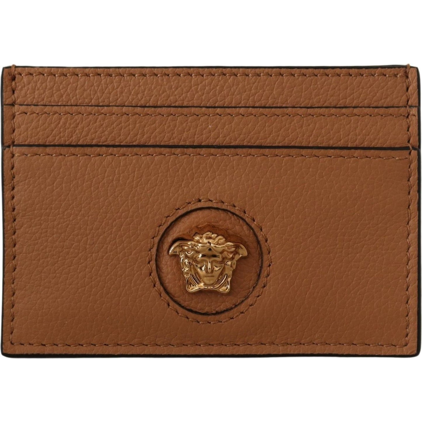 Versace Elegant Medusa Calf Leather Card Holder Versace