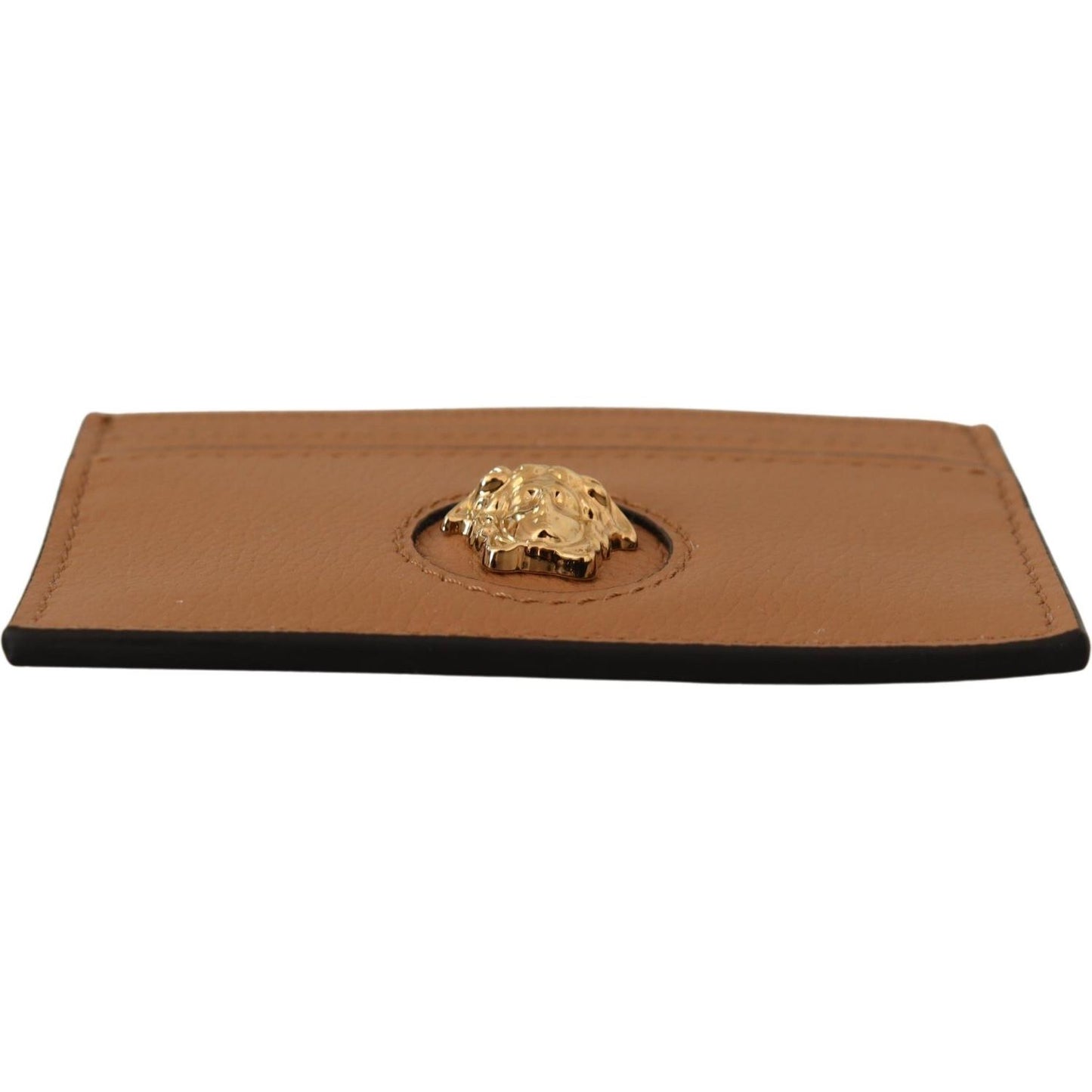 Versace Elegant Medusa Calf Leather Card Holder Versace