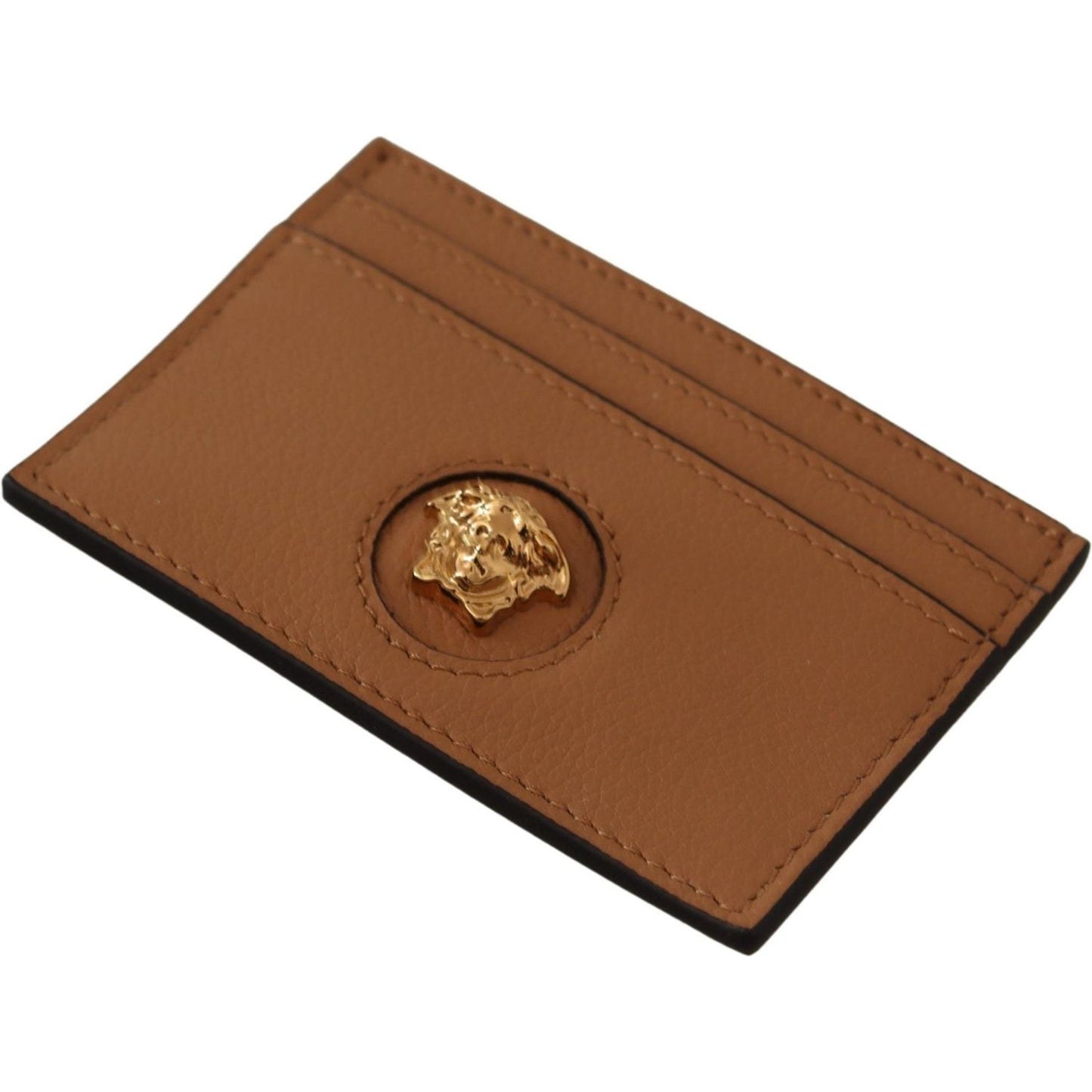 Versace Elegant Medusa Calf Leather Card Holder Versace