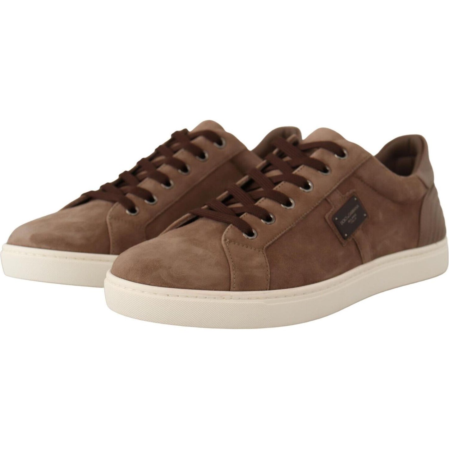 Dolce & Gabbana Elegant Brown Leather Sneakers for Men Dolce & Gabbana